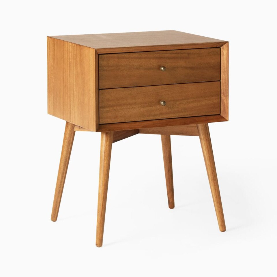 Mid-Century Closed Bedside Table (46 cm)