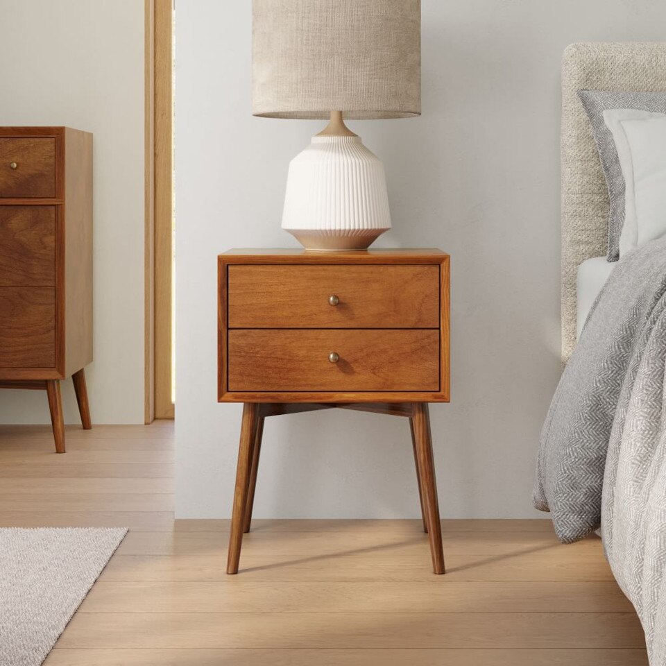 Mid-Century Closed Bedside Table (46 cm)