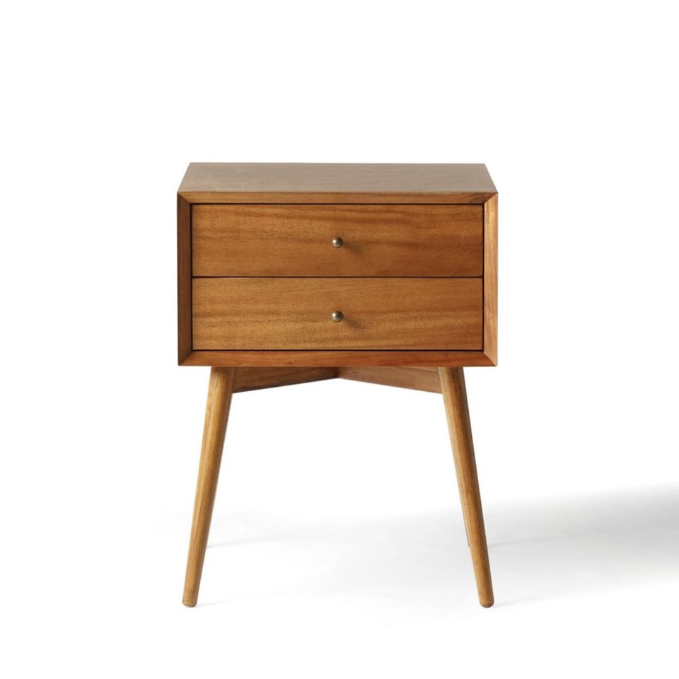 Mid-Century Closed Bedside Table (46 cm)