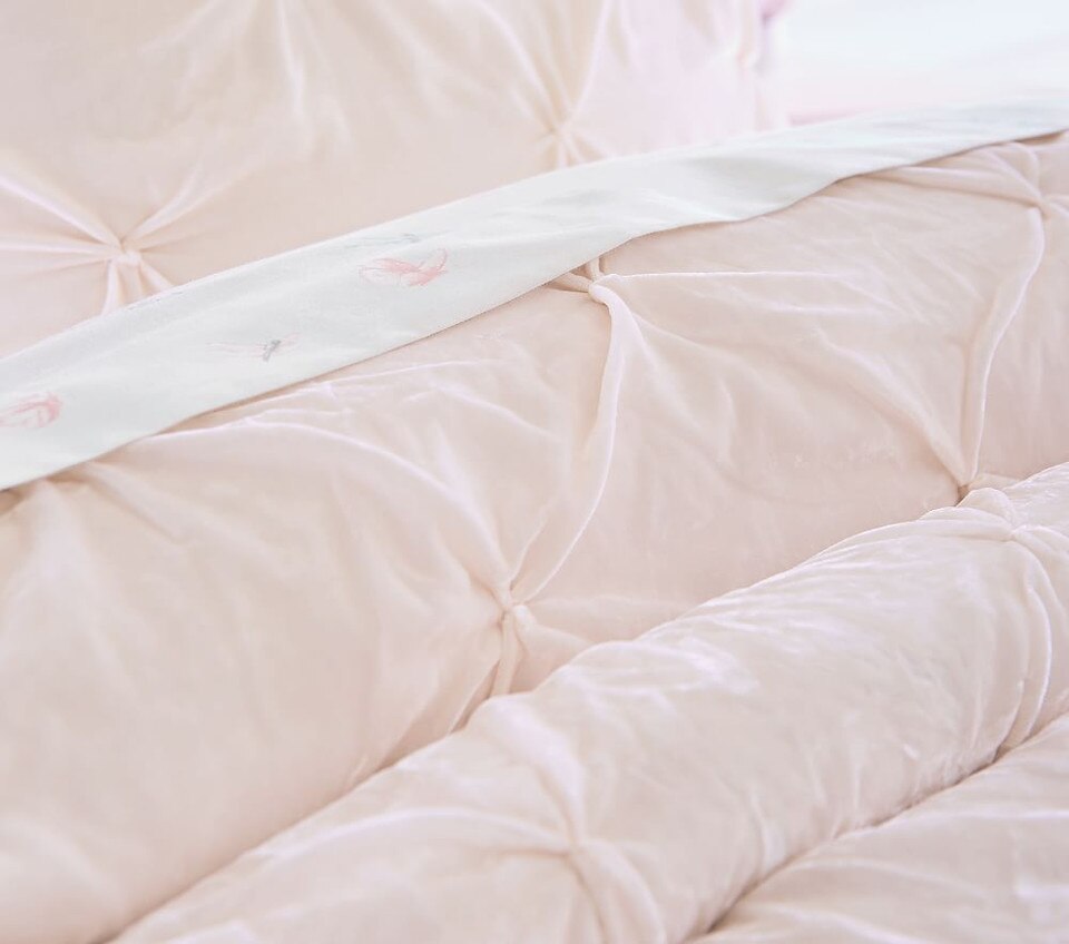 Monique Lhuillier Velvet Pintuck Quilted Bedspread & Pillowcases
