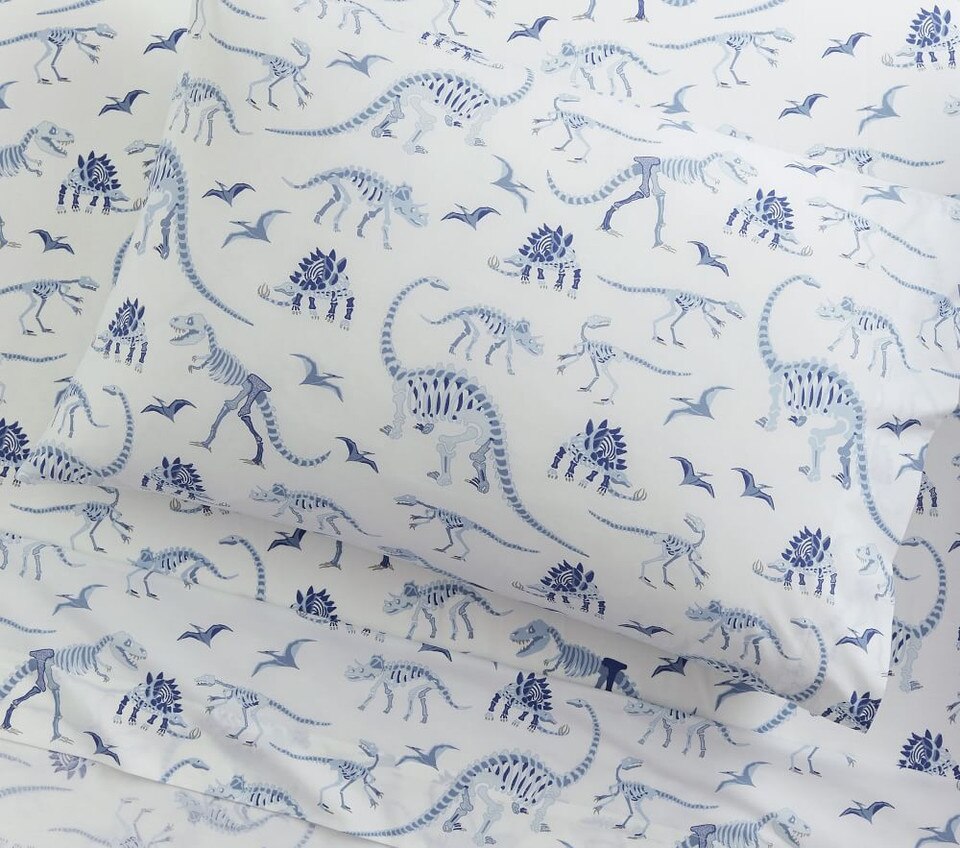 Organic Dino Bones Glow-in-the-Dark Sheet Set - Pillowcase, Standard