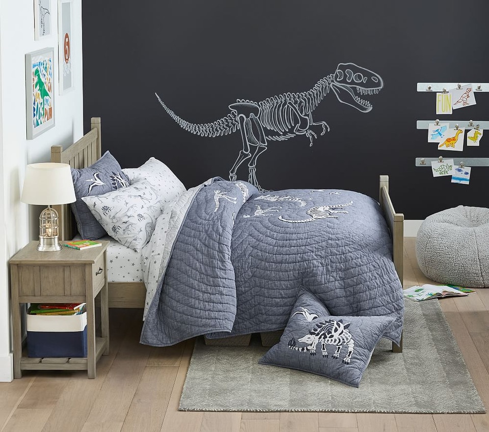 Organic Dino Bones Glow-in-the-Dark Sheet Set - Pillowcase, Standard