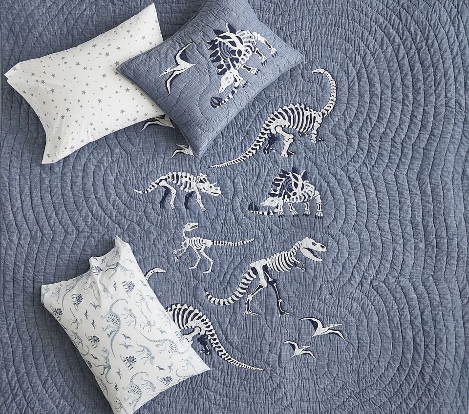 Organic Dino Bones Glow-in-the-Dark Sheet Set - Pillowcase, Standard
