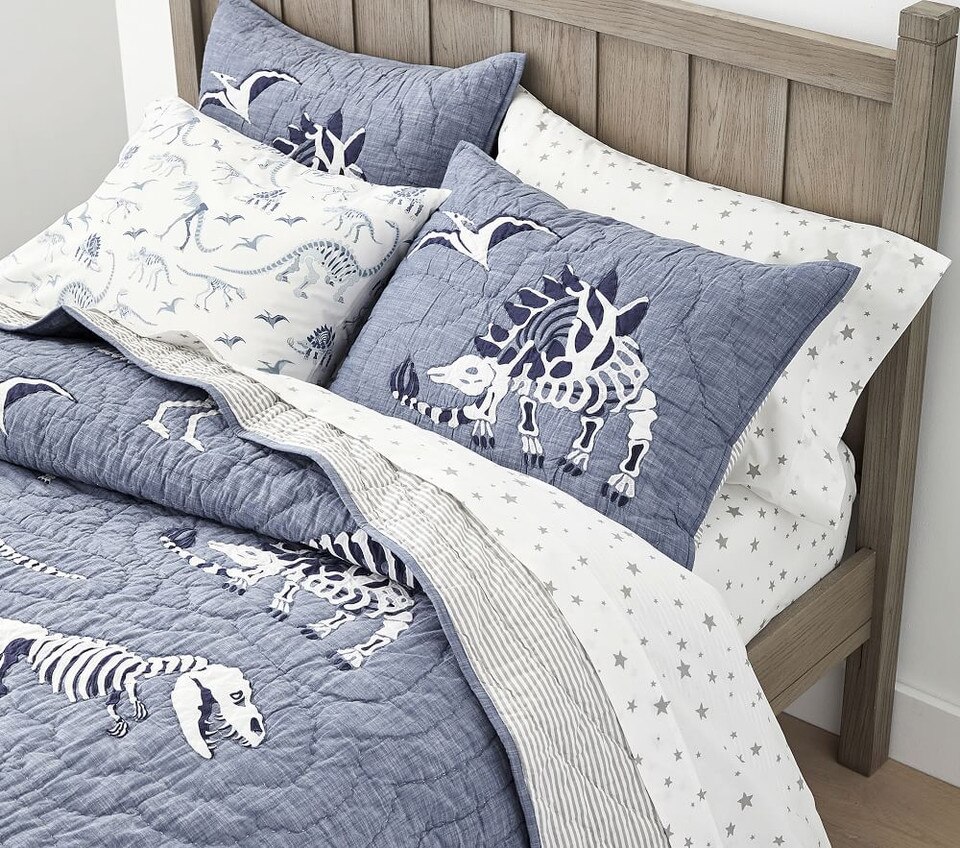 Organic Dino Bones Glow-in-the-Dark Sheet Set - Pillowcase, Standard
