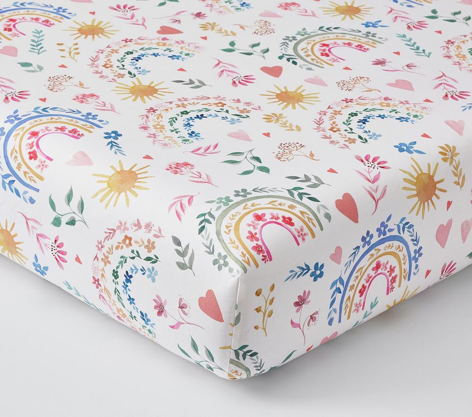 Heritage Rainbow Organic Cot Fitted Sheet