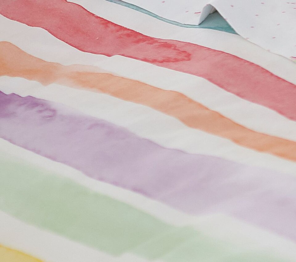 Organic Kayla Rainbow Stripe Duvet Cover