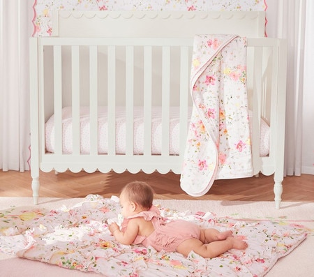 Organic Cotton Floral Crib Bedding Sets Baby Cot Organic Cot Sheet