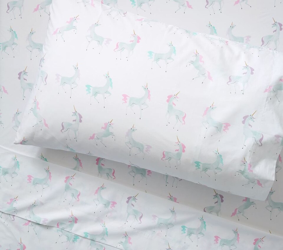 Organic Mystical Unicorn Sheet Set, Single, Multi