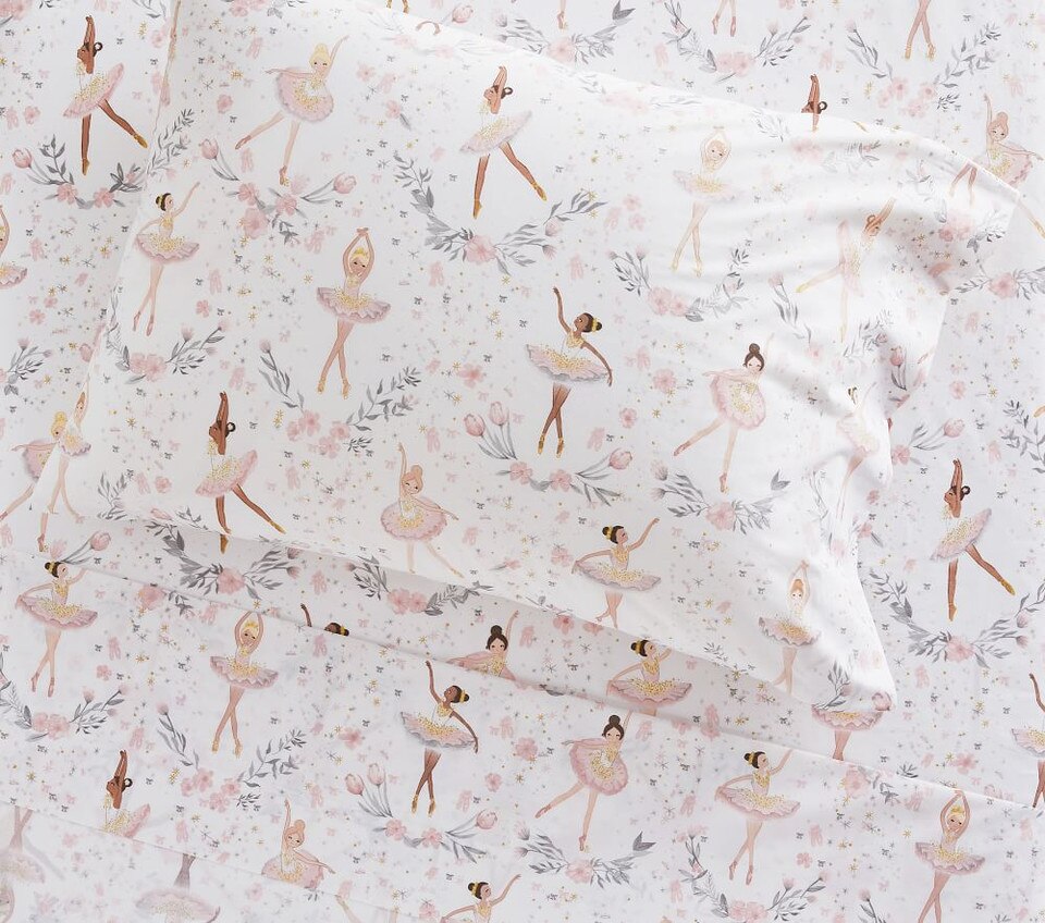 Organic Ballerina Sheet Set, Pink Multi