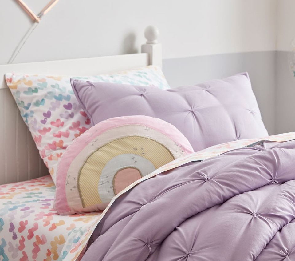 Organic Multi Retro Heart Sheet Set - Pillowcase, Standard, Multi