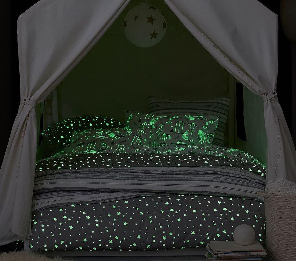 Organic Shining Star Glow-in-the-Dark Duvet Cover