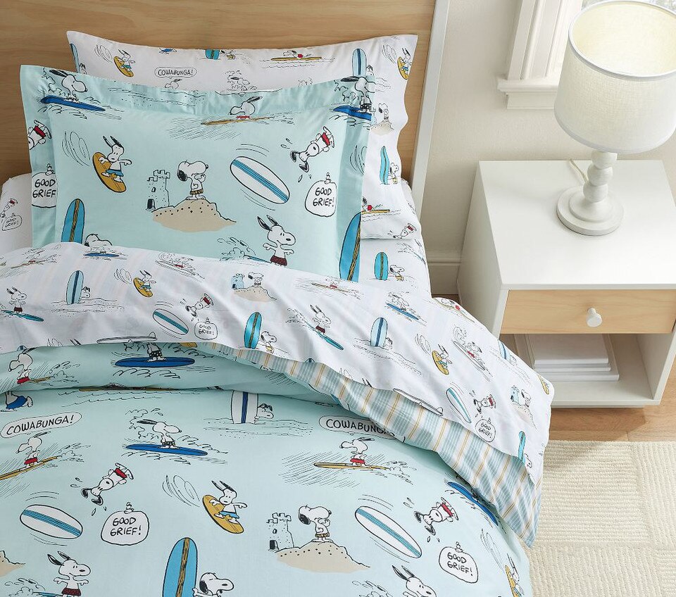 Peanuts® Snoopy® Surf Organic Duvet Cover & Pillowcases