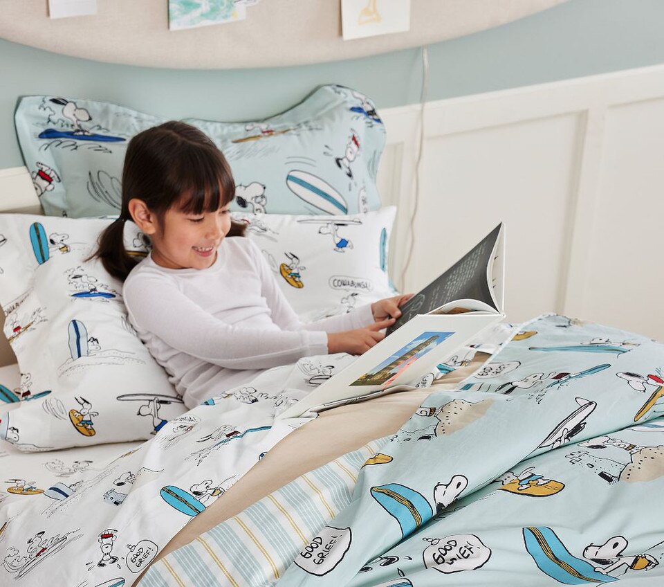 Peanuts® Snoopy® Surf Organic Duvet Cover & Pillowcases