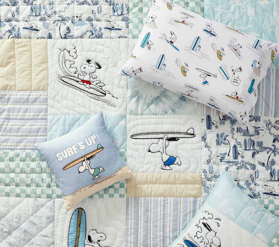 Peanuts® Snoopy® Surf Organic Duvet Cover & Pillowcases