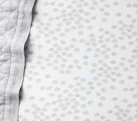 Watercolor Elephant Cot Fitted Sheet Pottery Barn Kids UK