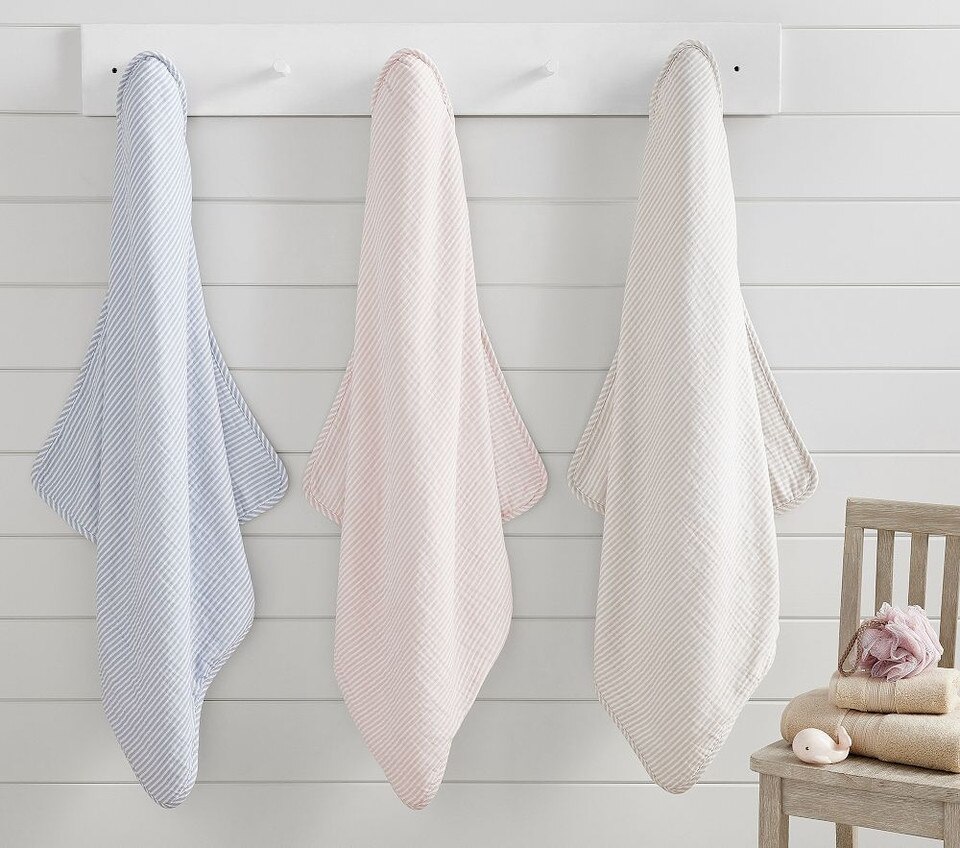 Oxford Stripe Baby Hooded Towel