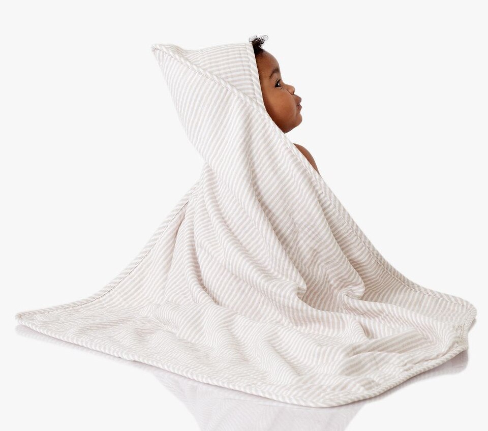 Oxford Stripe Baby Hooded Towel