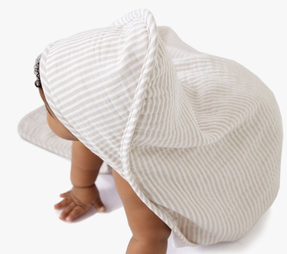 Oxford Stripe Baby Hooded Towel