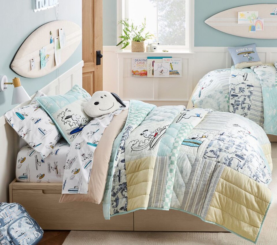 Peanuts® Snoopy® Surf Bedspread & Pillowcases
