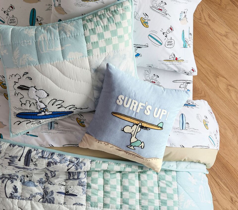 Peanuts® Snoopy® Surf Bedspread & Pillowcases