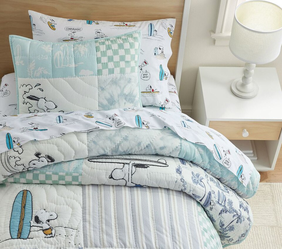Peanuts® Snoopy® Surf Bedspread & Pillowcases