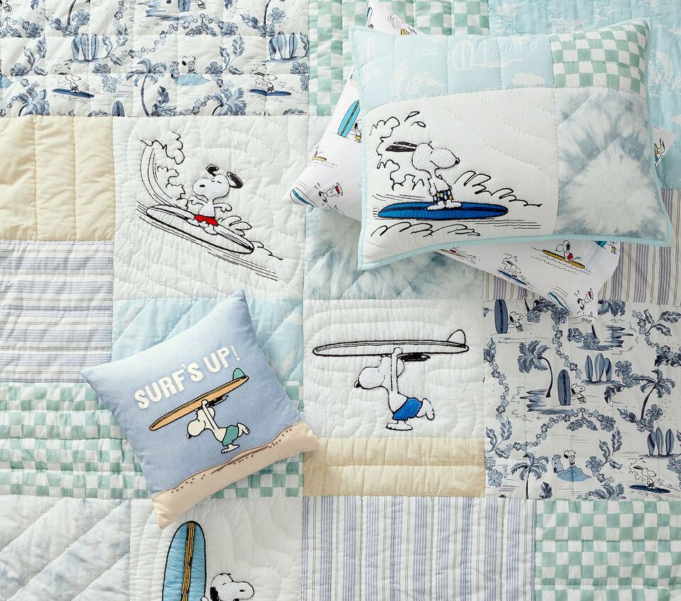 Peanuts® Snoopy® Surf Bedspread & Pillowcases