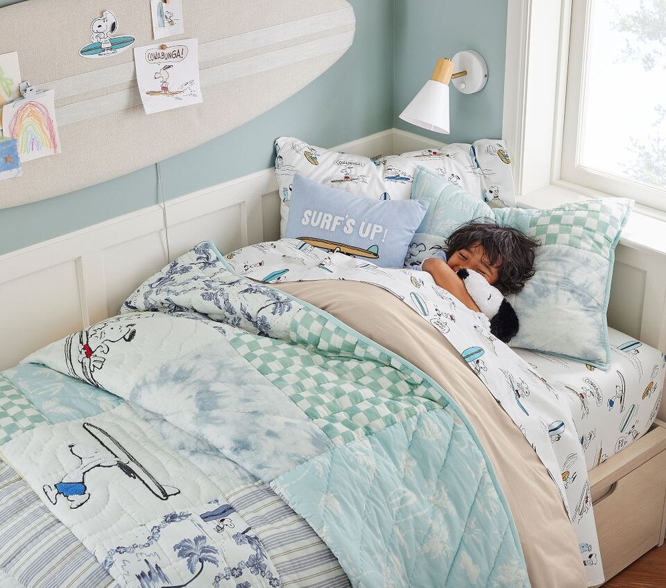 Peanuts® Snoopy® Surf Bedspread & Pillowcases