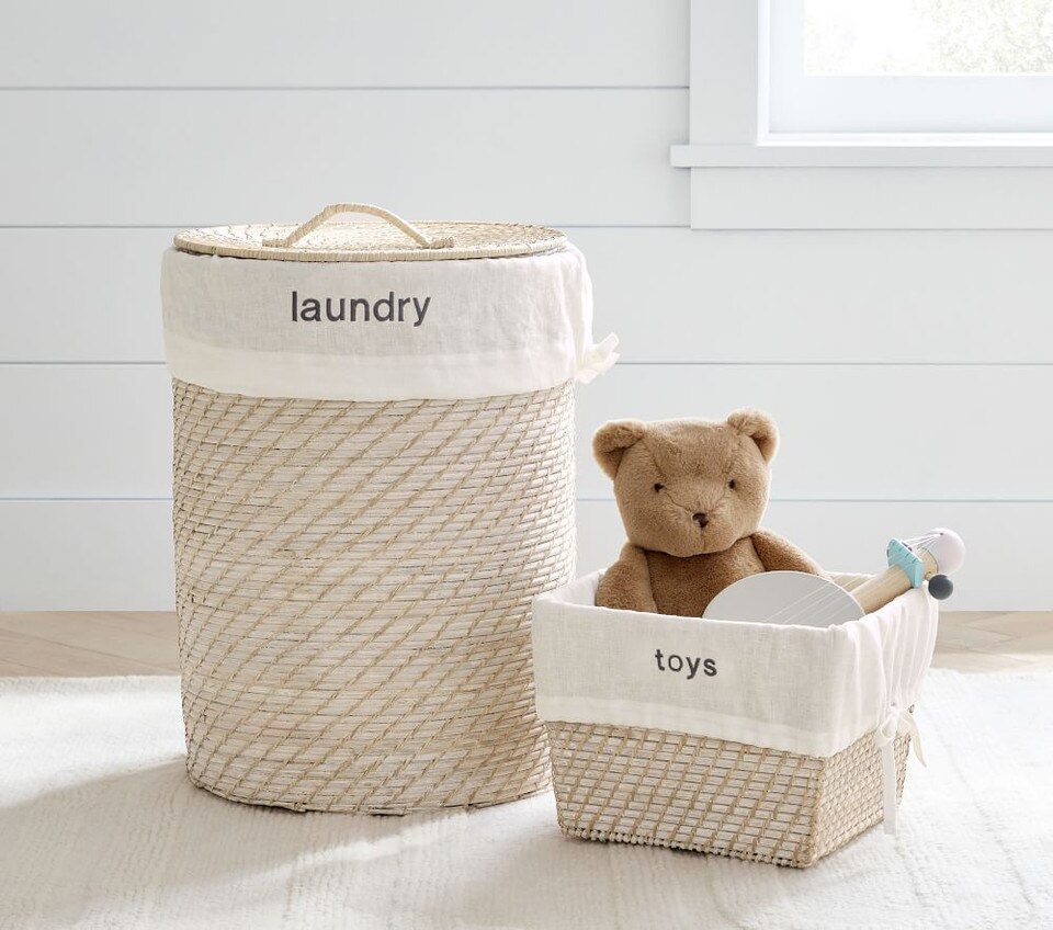 Quinn White-Washed Hamper