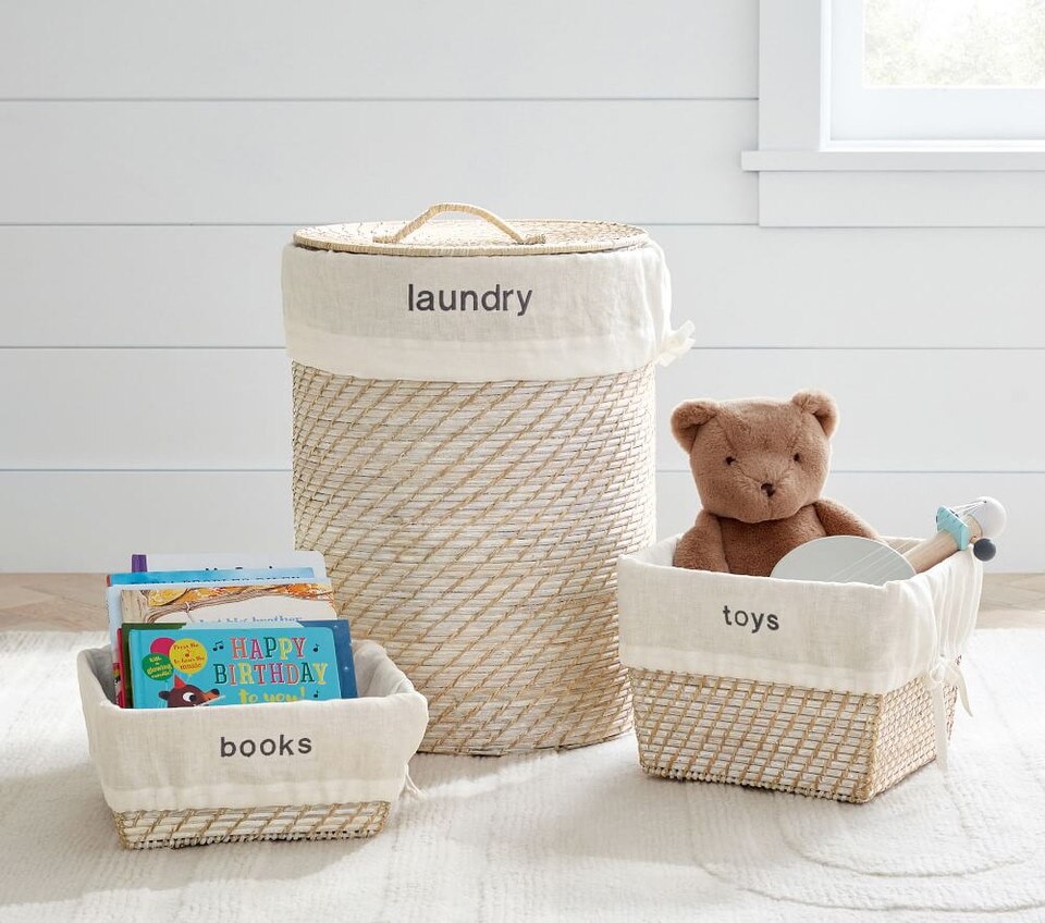 Quinn White-Washed Hamper