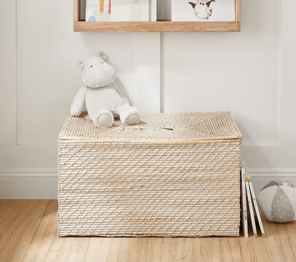 Quinn White Washed Toy Chest