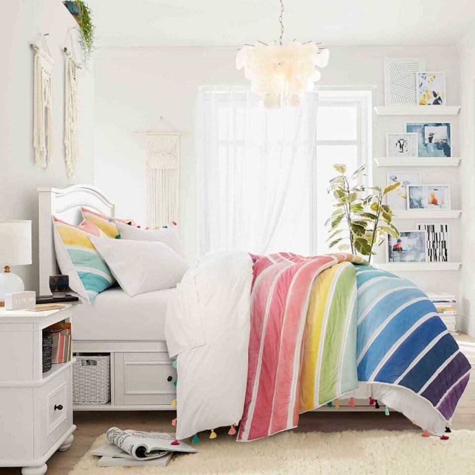 Rainbow Chevron Bedspread & Pillowcase