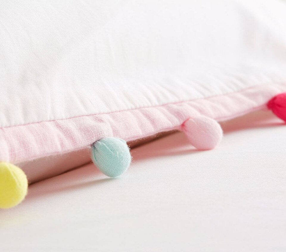 Rainbow Pom-Pom Duvet Cover