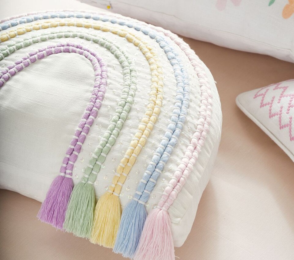 Rainbow Tassel Cushion