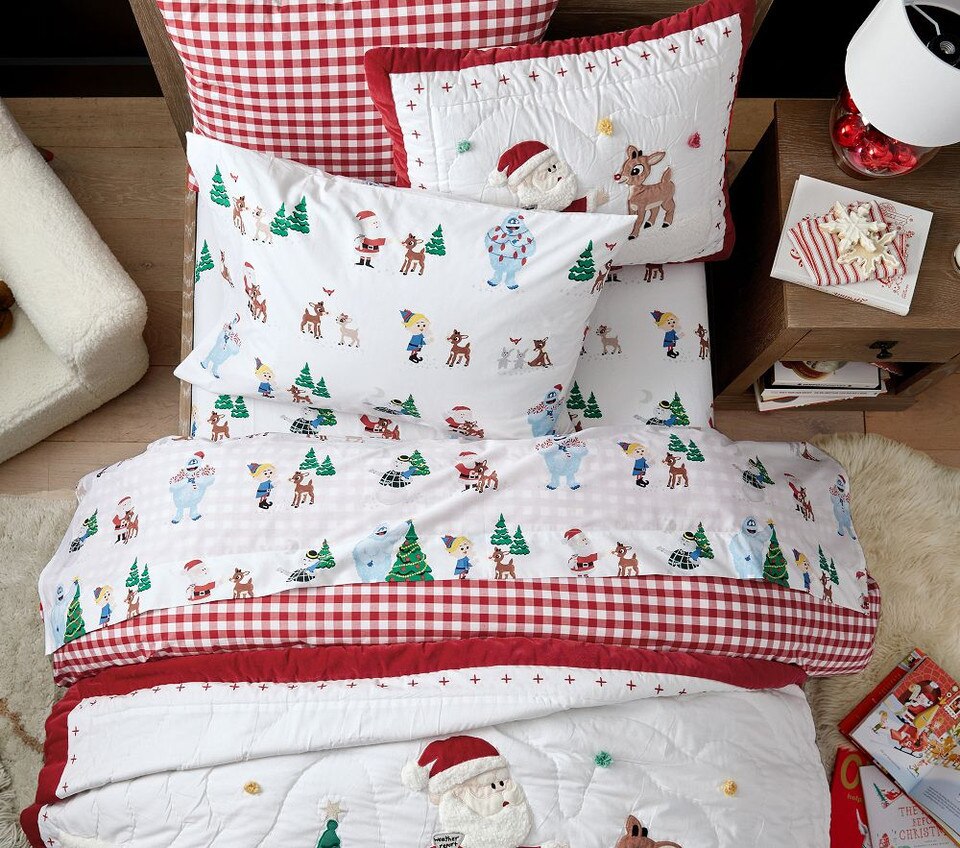 Rudolph® Glow-in-the-Dark Flannel Sheet Set & Pillowcases