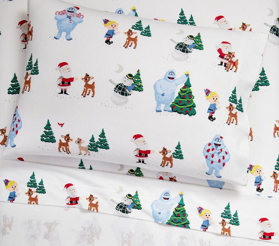 Rudolph® Glow-in-the-Dark Flannel Sheet Set & Pillowcases