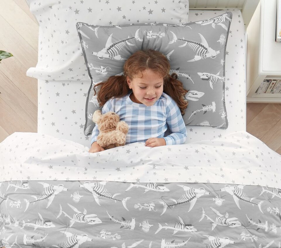 Shark Bones Glow-in-the-Dark Comforter & Pillowcases