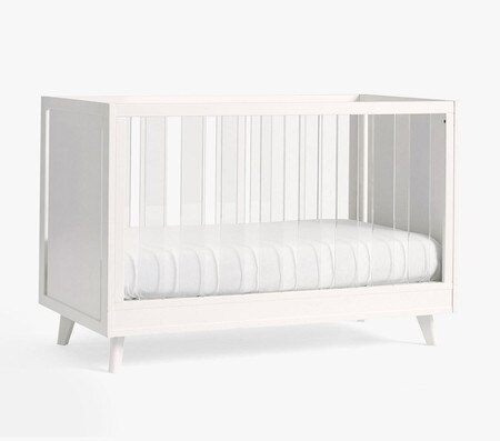 Sloan Acrylic Convertible Crib White Crib With Clear Bars Sloan