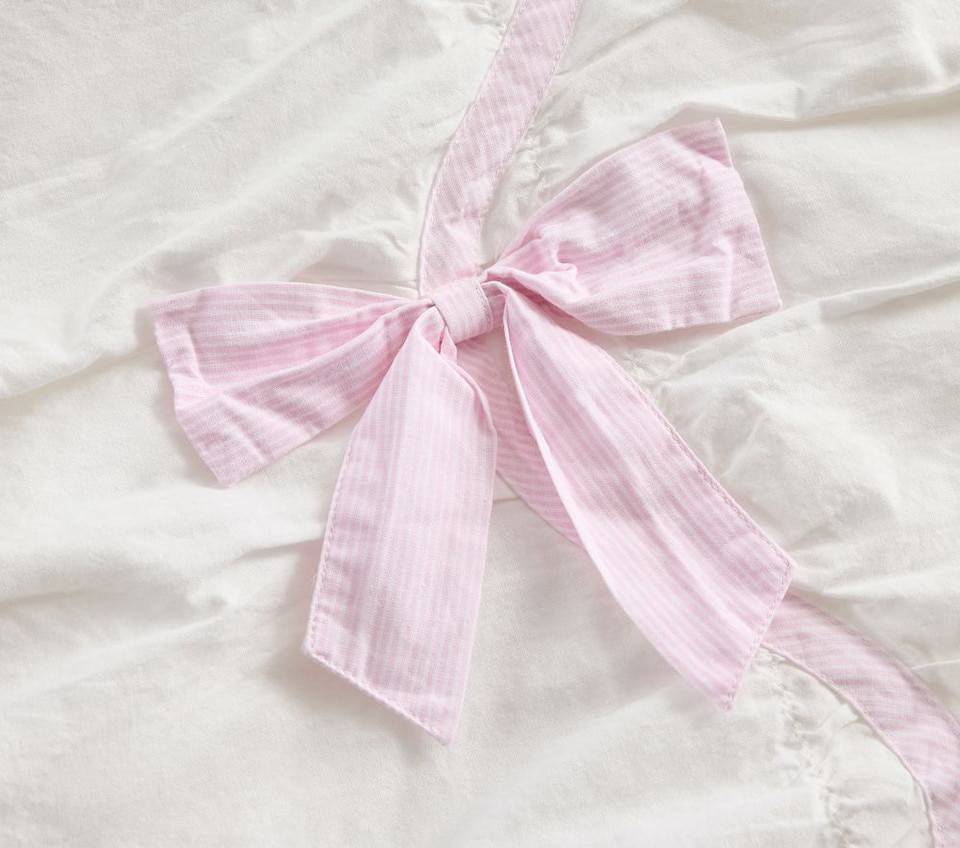 Stripe Bow Bedspread & Pillowcases