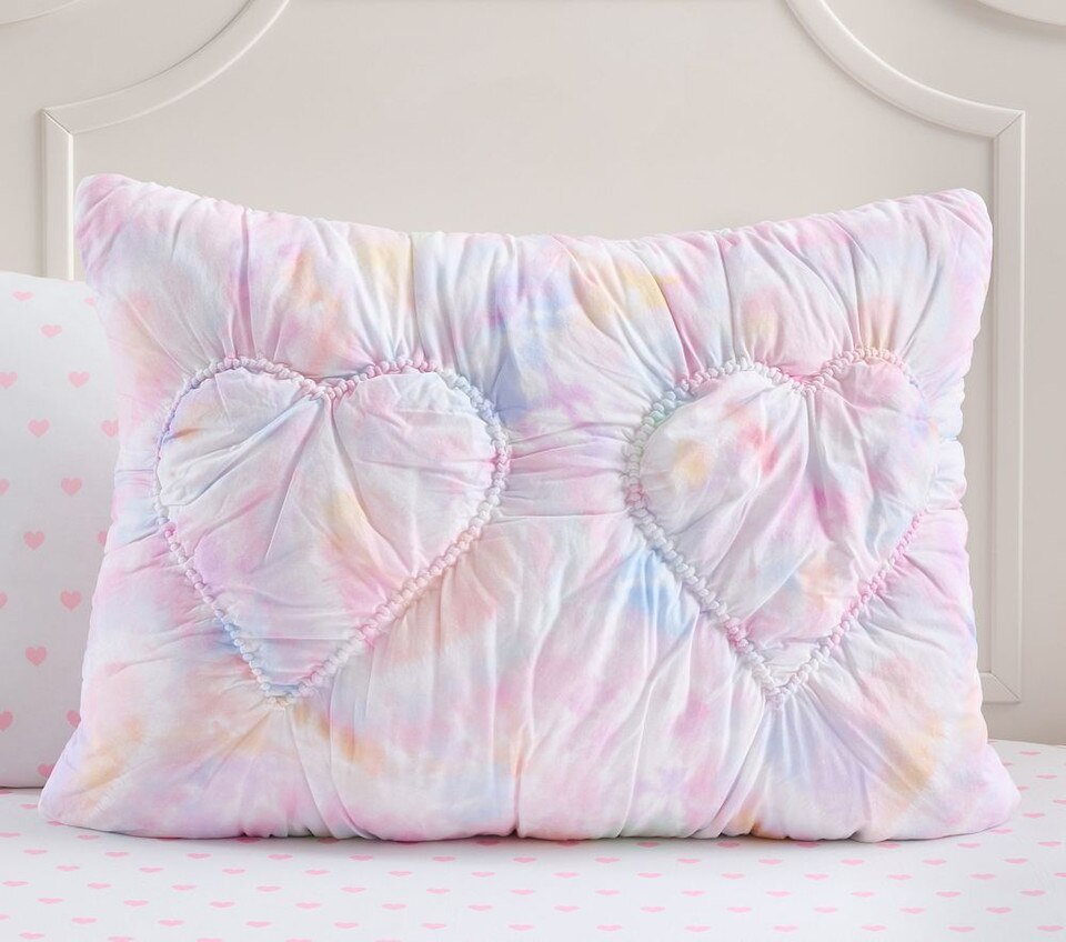 Textured Tie Dye Heart Bedspread & Pillowcases