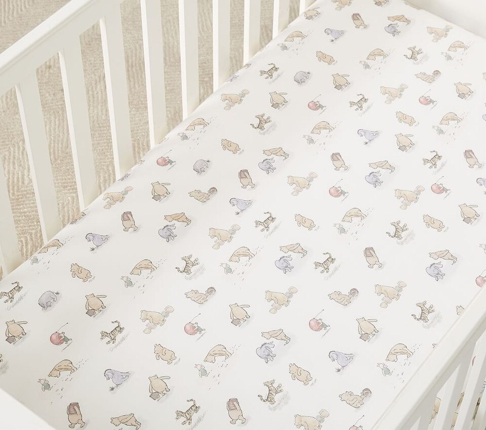 Organic Disney Winnie the Pooh Cot Fitted Sheet